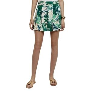 Anthropologie Elevenses Skort pleated wrap skirt w Shorts Green Blue Pink summer